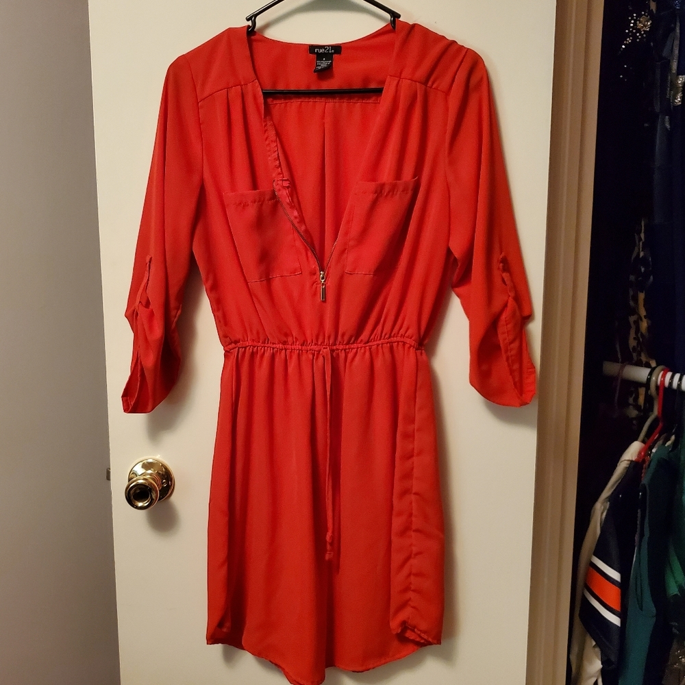 Rue 21 red long sleeve dress size S